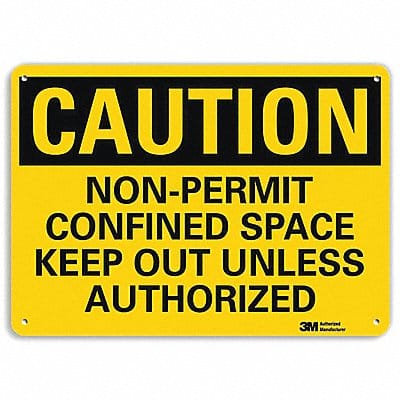 Caution Sign 10 inx14 in Aluminum