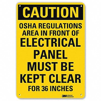 Caution Sign 14 inx10 in Aluminum