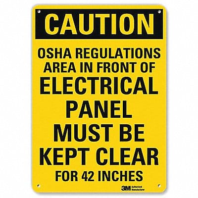 Caution Sign 14 inx10 in Aluminum