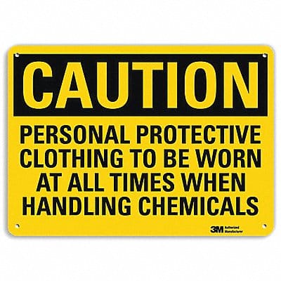 Caution Sign 7 in x 10 in Aluminum