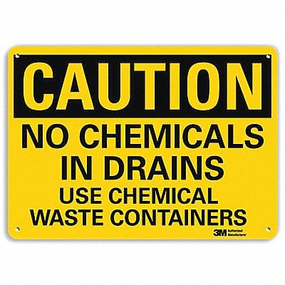 Caution Sign 7 in x 10 in Aluminum