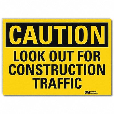 Caution Sign 7 in x 10 in Rflct Sheeting