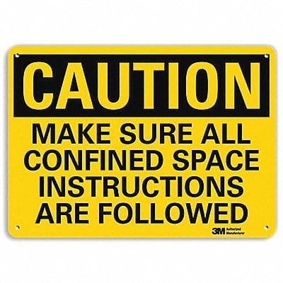 Caution Sign 7 in x 10 in Aluminum