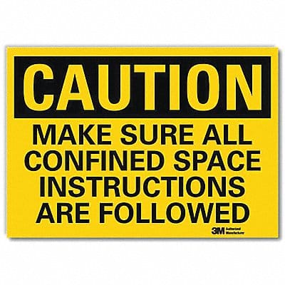 Caution Sign 7 in x 10 in Rflct Sheeting