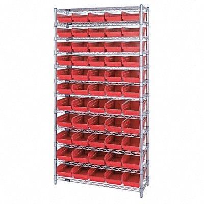 G7061 Bin Shlvng 12inx74inx36in Red