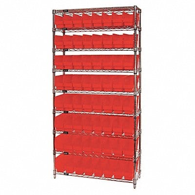 G7082 Bin Shlvng 18inx74inx36in Red