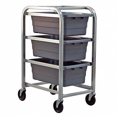 Cross Stack Tub Rack w/3 Tubs Gray