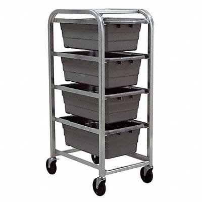 Cross Stack Tub Rack w/4 Tubs Gray