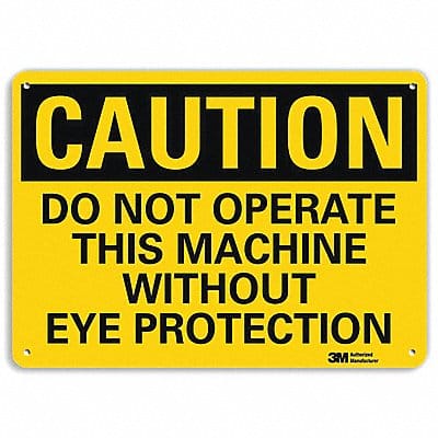 Caution Sign 7 in x 10 in Aluminum