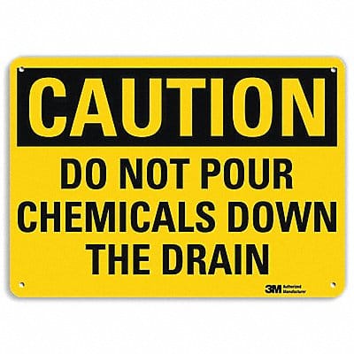 Caution Sign 7 in x 10 in Aluminum