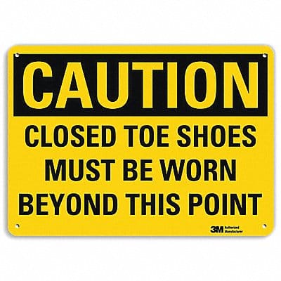 Caution Sign 10 inx14 in Aluminum