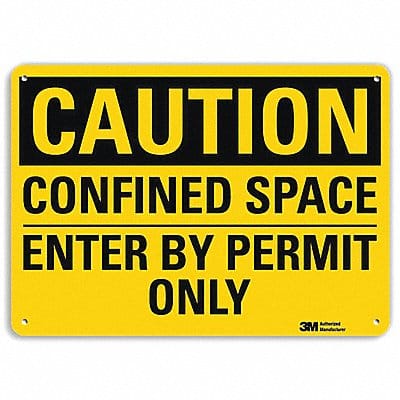 Caution Sign 10 inx14 in Aluminum