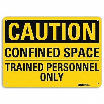 Caution Sign 7 in x 10 in Aluminum