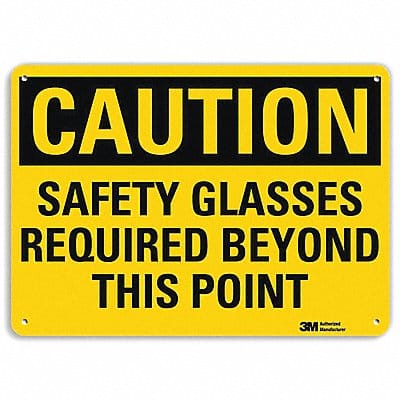 Caution Sign 10 inx14 in Aluminum