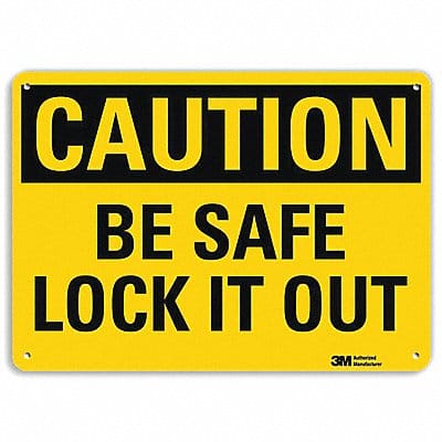 Caution Sign 7 in x 10 in Aluminum