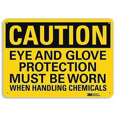 Caution Sign 10 inx14 in Aluminum