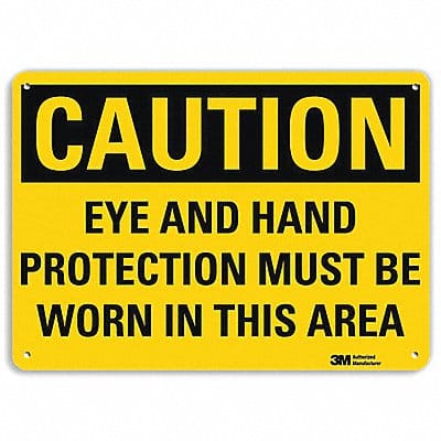 Caution Sign 7 in x 10 in Aluminum