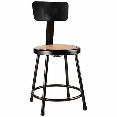 Round Stool Welded Tube Leg Black 32 H