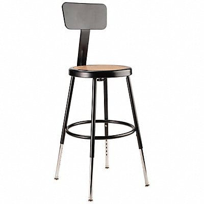 Round Stool Adjustable Legs Black 32 H