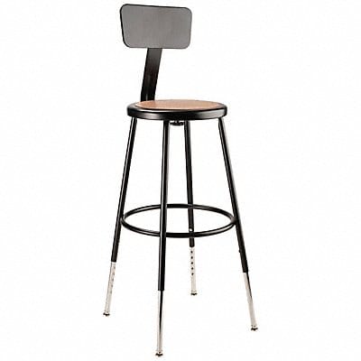 Round Stool Adjustable Legs Black 38 H