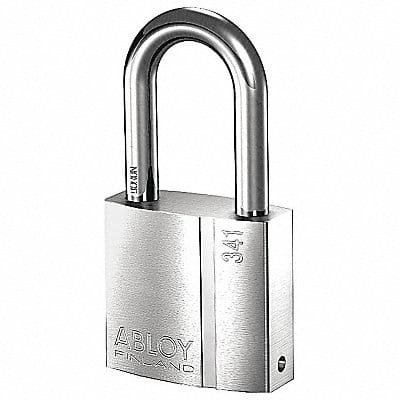 Keyed Padlock 1 3/32 in Rectangle Silver