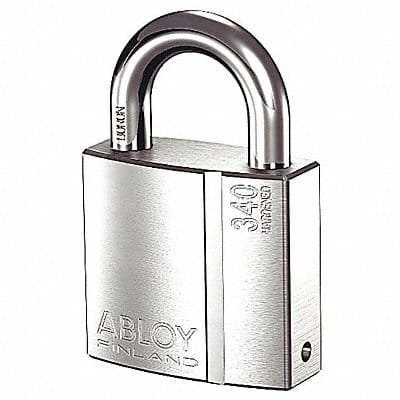 Keyed Padlock 1 3/32 in Rectangle Silver