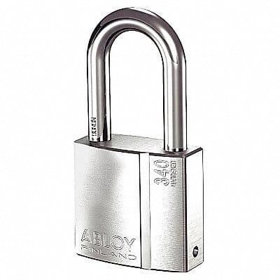 Keyed Padlock 1 3/32 in Rectangle Silver