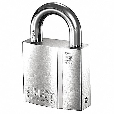 Keyed Padlock 1 3/32 in Rectangle Silver