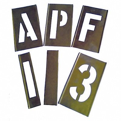 Interlocking Stencil Numb Letters Brass