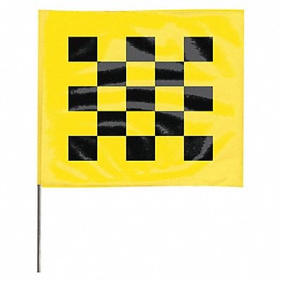 Marking Flag 30 Black/Yellow PVC PK100