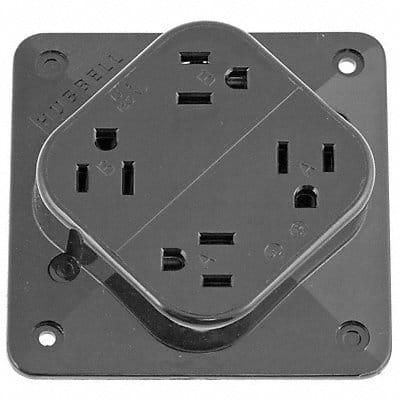 Receptacle Gray 15 A 2P3W Back 1PK