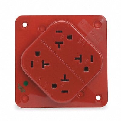 Receptacle Red 20 A 2P3W Back 1PK