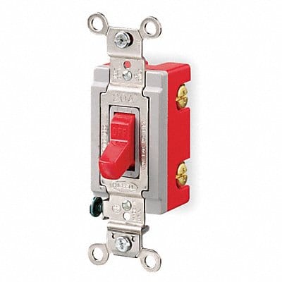 Wall Switch Red 20A Back Side SnglPole