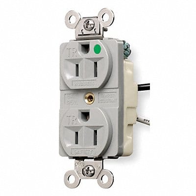 Receptacle Gray 15 A 2P3W Back Side 1PK