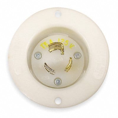 Flanged Locking Inlet 15 A White L5-15P