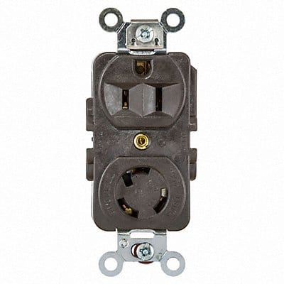 Duplex Locking Receptacle Brown 2P