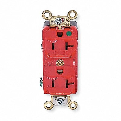 Receptacle Red 20 A 2P3W Back Side 1PK