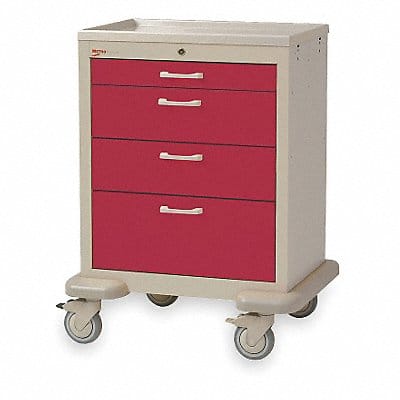 Medical Cart Steel/Polymer Taupe/Red