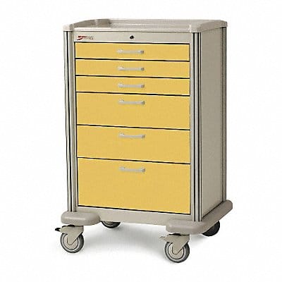 Medical Cart Steel/Polymer Taupe/Yellow