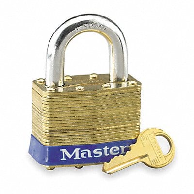 Keyed Padlock 15/16 in Rectangle Gold