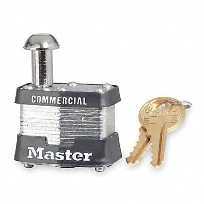 Keyed Padlock Rectangle Silver