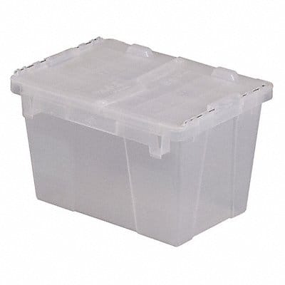 Attached Lid Container Clear Solid HDPE