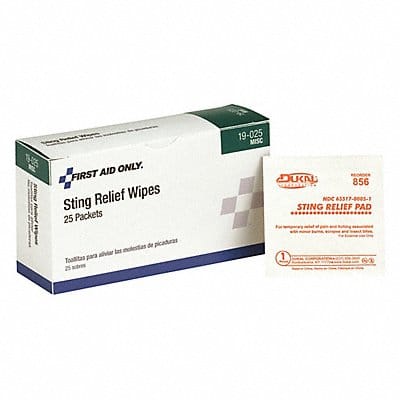 Sting Relief Wipes PK25