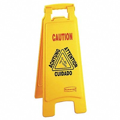 Floor Safety Sign Yellow HDPE 25 in H