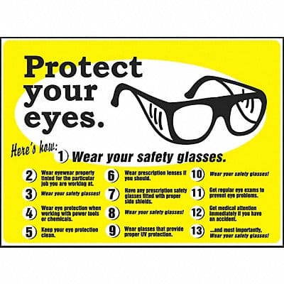 Safety Poster 17 in x 22 in Plastic