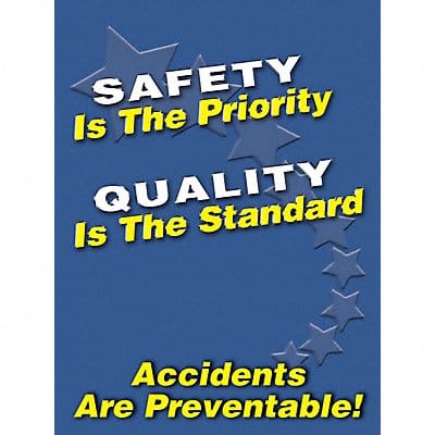 Safety Poster 22 in x 17 in Plastic