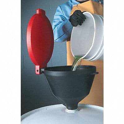 Drum Funnel with Lid Black PE NPT