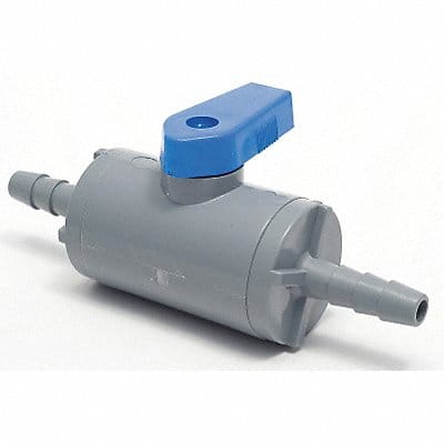 PVC Ball Valve Inline Barb x Barb 1/4 in