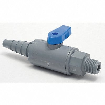 PVC Ball Valve MNPT x Hose Barb 3/8 in