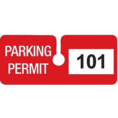 Parking Permits Rearview Wht/Red PK100